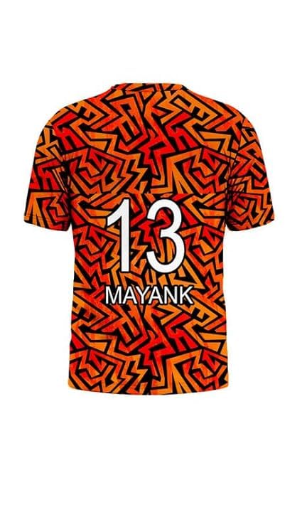Sunrisers Hyderabad (SRH) 2024 IPL half sleeve Jersey with personalized Name & Number